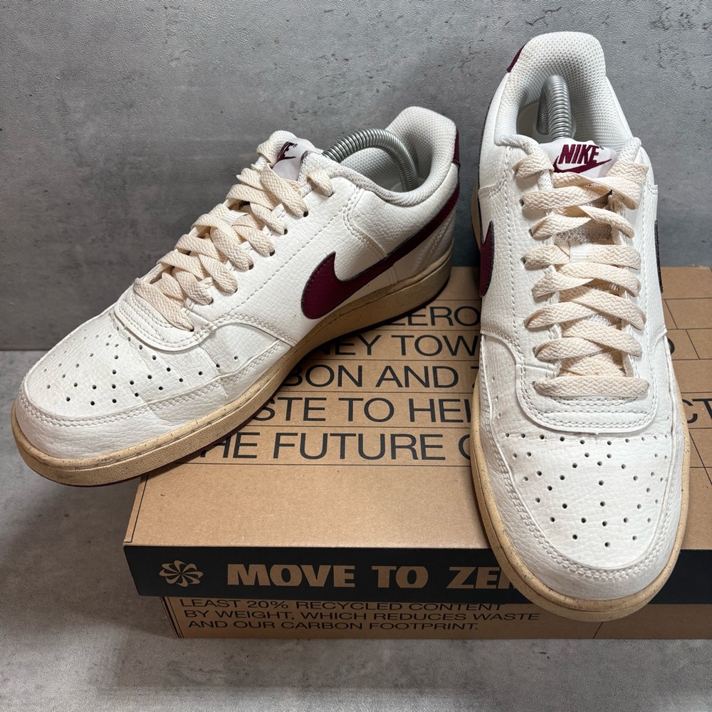 Nike Court Vision Next Nature Low Sail Dark Beetroot Pearl Mens 8 Women‎ 9.5